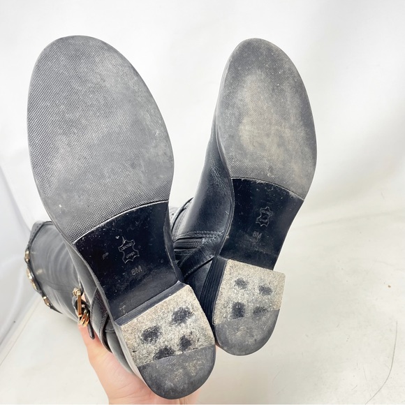 Tory Burch Calista Black Leather Knee High Riding Boots Women's Size 8 - Picture 5 of 12